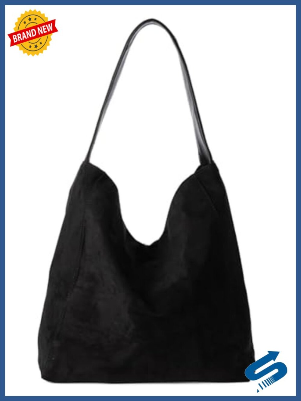 Suede Hobo Tote Bag, Large Shoulder Slouchy Handbag with Magnetic Closure, Fall